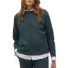 Sweat chaud à manches longues vert pin pour femme