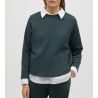 Sweat chaud à manches longues vert pin pour femme