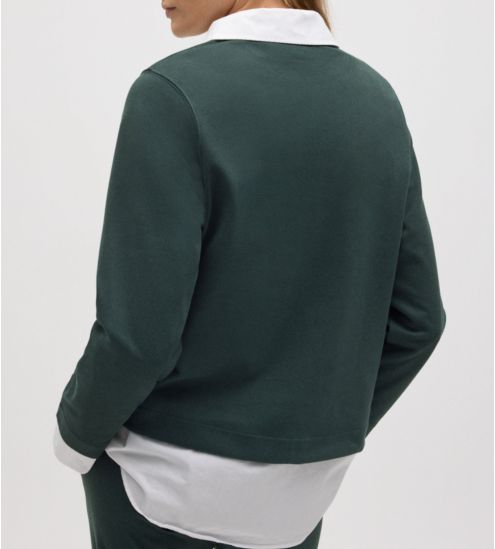 Sweat chaud à manches longues vert pin pour femme