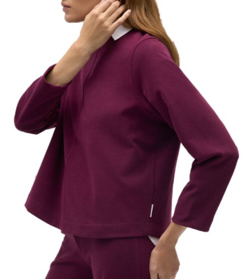 Sweat chaud à manches longues Rouge Berry pour femme