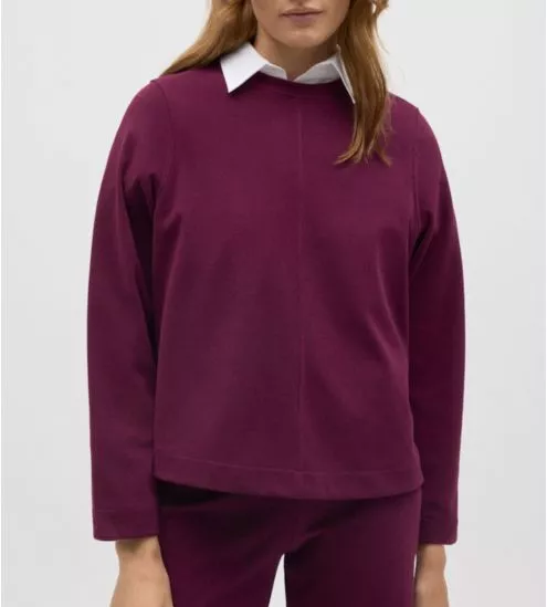 Sweat chaud à manches longues Rouge Berry pour femme