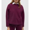 Sweat chaud à manches longues Rouge Berry pour femme