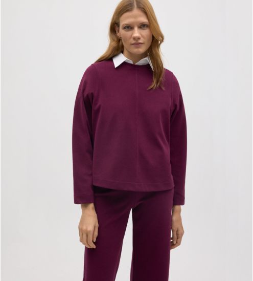 Sweat chaud à manches longues Rouge Berry pour femme
