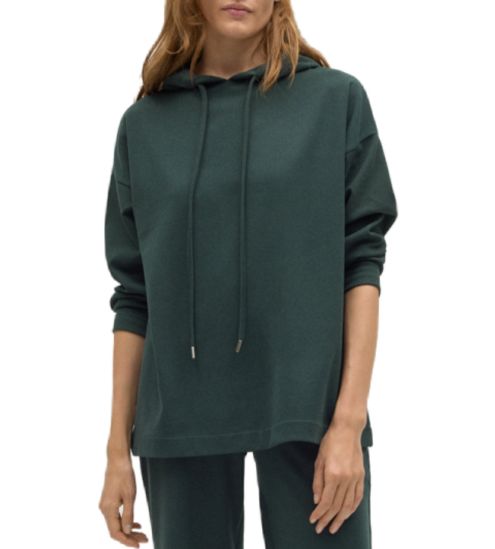 Sweat à capuche et manches longues Vert Pin femme