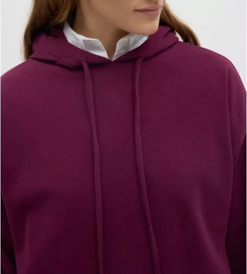 Sweat à capuche et manches longues Rouge Berry femme