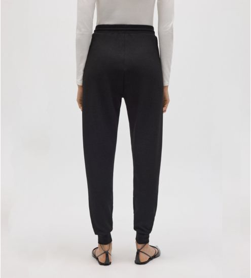Pantalon de jogging noir pour femme resserré aux chevilles