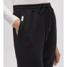 Pantalon de jogging noir pour femme resserré aux chevilles