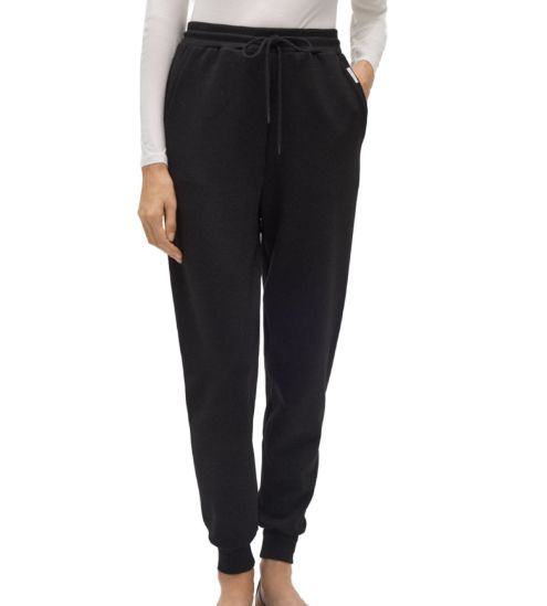 Pantalon de jogging noir pour femme resserré aux chevilles