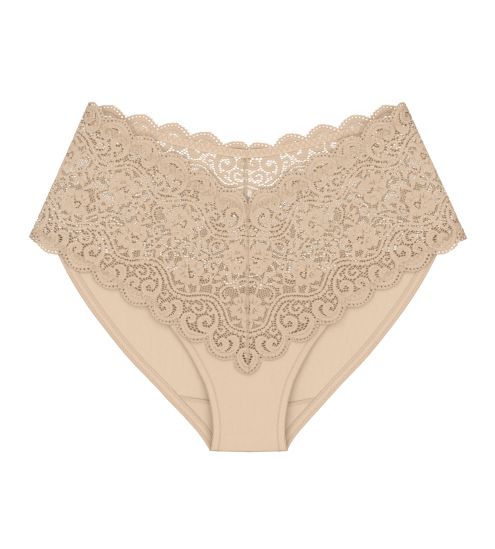 Culotte haute maxi beige en dentelle Amourette