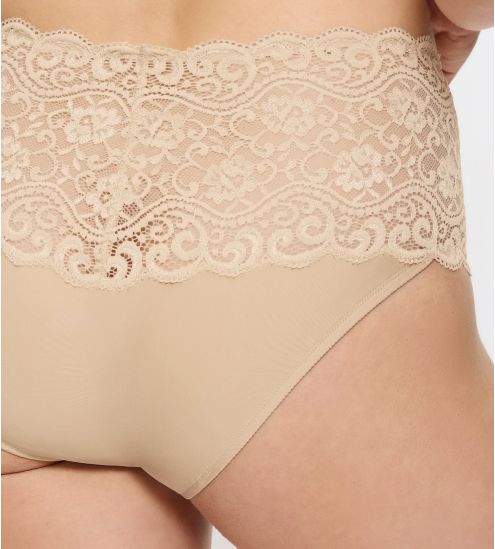 Culotte haute maxi beige en dentelle Amourette