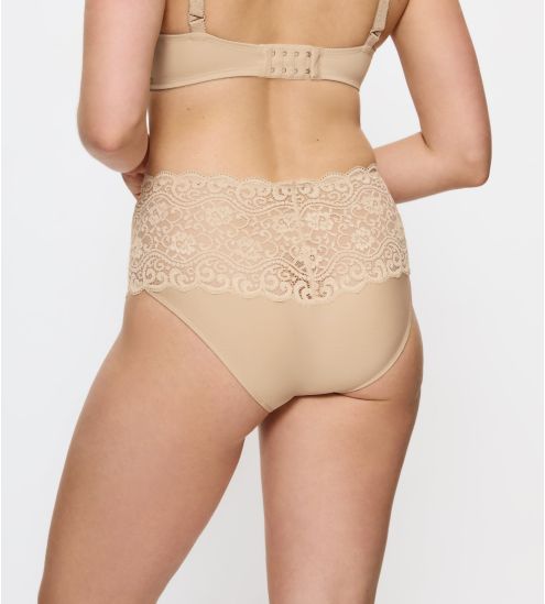 Culotte haute maxi beige en dentelle Amourette
