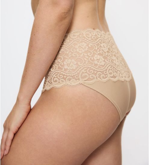 Culotte haute maxi beige en dentelle Amourette
