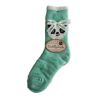 Chaussettes imprimé panda et bambou vert doublées