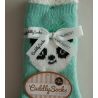 Chaussettes imprimé panda et bambou vert doublées