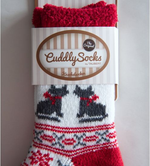 Chaussettes de noël chats Roin & Co Rouge/Blanc/Gris