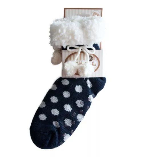 Chaussettes fourrées avec pompons Dorothy Marine