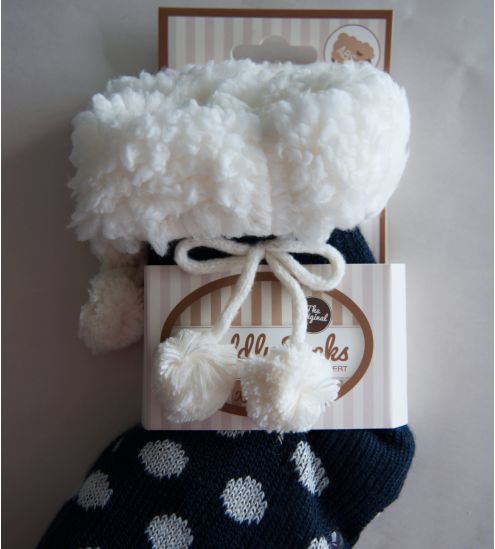 Chaussettes fourrées avec pompons Dorothy Marine