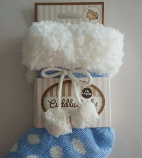 Chaussettes fourrées avec pompons Dorothy Bleu Clair