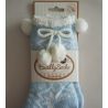 Chaussettes de Noël avec pompons Ingrid Bleu Clair
