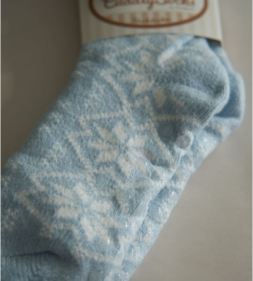 Chaussettes de Noël avec pompons Ingrid Bleu Clair