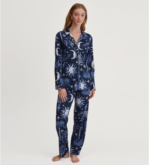 Pyjama imprimé céleste bleu Winter Dreams Dark Sapphire