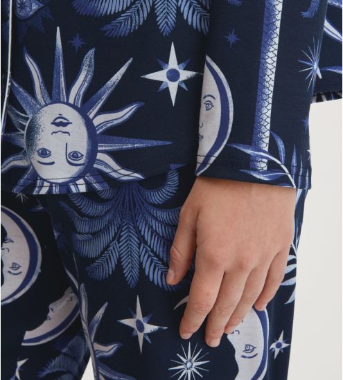 Pyjama imprimé céleste bleu Winter Dreams Dark Sapphire