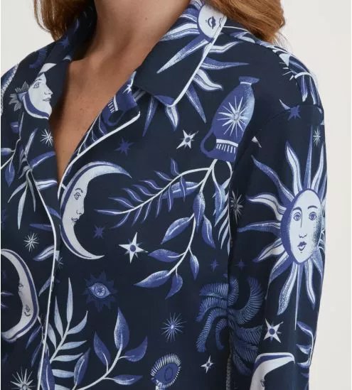 Pyjama imprimé céleste bleu Winter Dreams Dark Sapphire