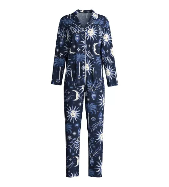 Pyjama imprimé céleste bleu Winter Dreams Dark Sapphire