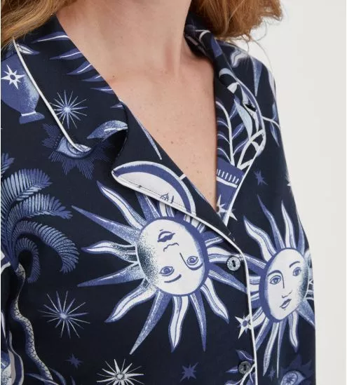 Chemise de nuit imprimé céleste bleu Winter Dreams Dark Sapphire 479 Dark Sapphire