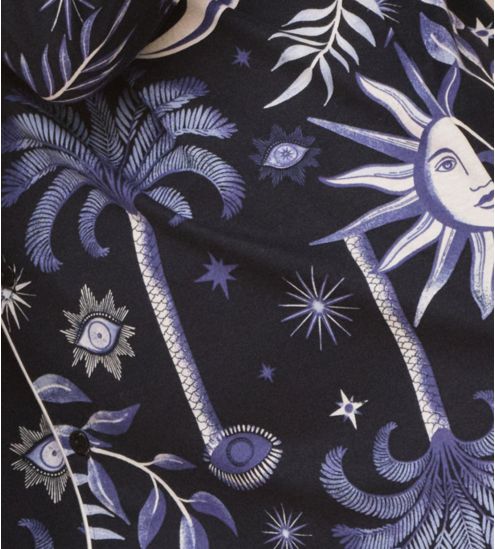Chemise de nuit imprimé céleste bleu Winter Dreams Dark Sapphire 479 Dark Sapphire