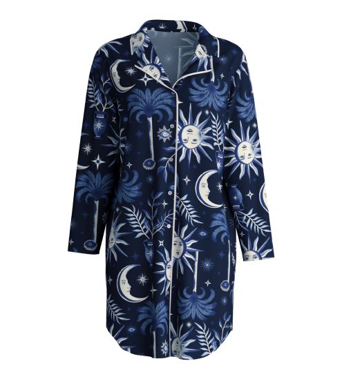 Chemise de nuit imprimé céleste bleu Winter Dreams Dark Sapphire 479 Dark Sapphire