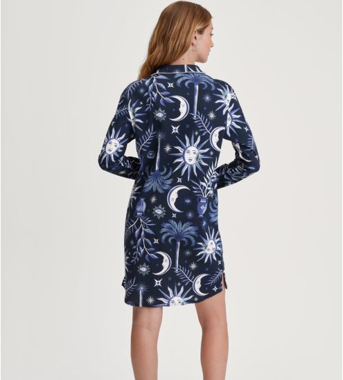 Chemise de nuit imprimé céleste bleu Winter Dreams Dark Sapphire 479 Dark Sapphire