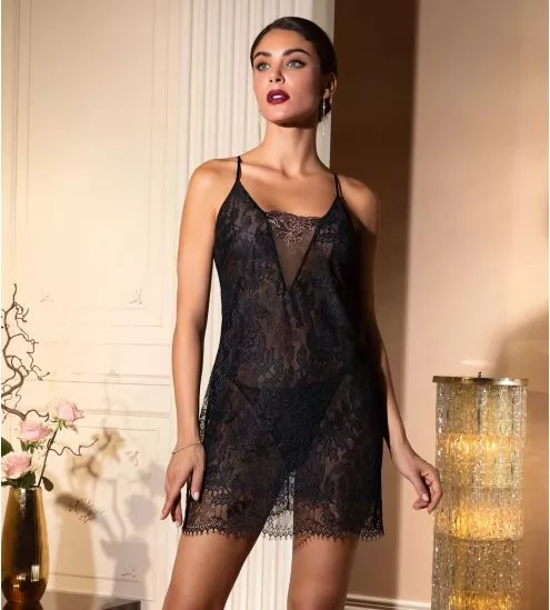 Nuisette noire en dentelle Charme Secret