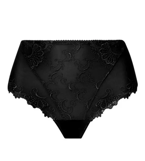 Culotte haute noire brodée Dressing Floral