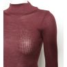 Pull fin col roulé marron Laine et Soie Cacao