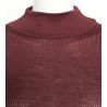 Pull fin col roulé marron Laine et Soie Cacao