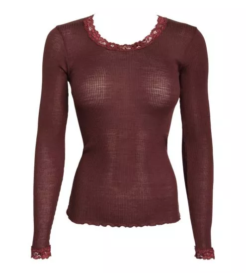 Pull fin marron Laine & Soie Cacao