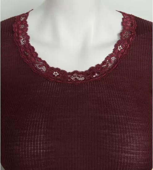 Pull fin marron Laine & Soie Cacao