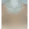 Chemise en laine & soie brodée quarzo