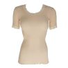 Chemise en laine & soie brodée quarzo