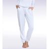 Pantalon de jogging resserré blanc cassé uni pour femme