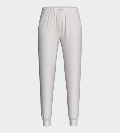 Pantalon de jogging resserré blanc cassé uni pour femme