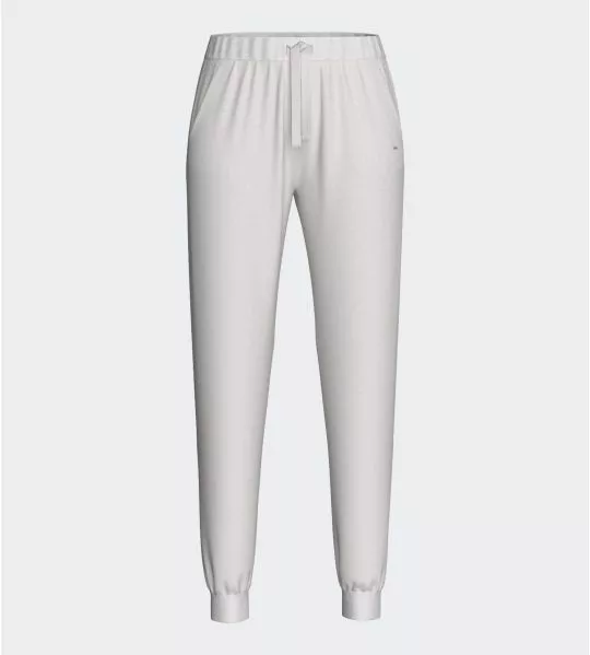 Pantalon de jogging resserré blanc cassé uni pour femme