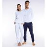 Pantalon de jogging resserré blanc cassé uni pour femme