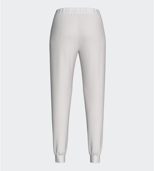Pantalon de jogging resserré blanc cassé uni pour femme