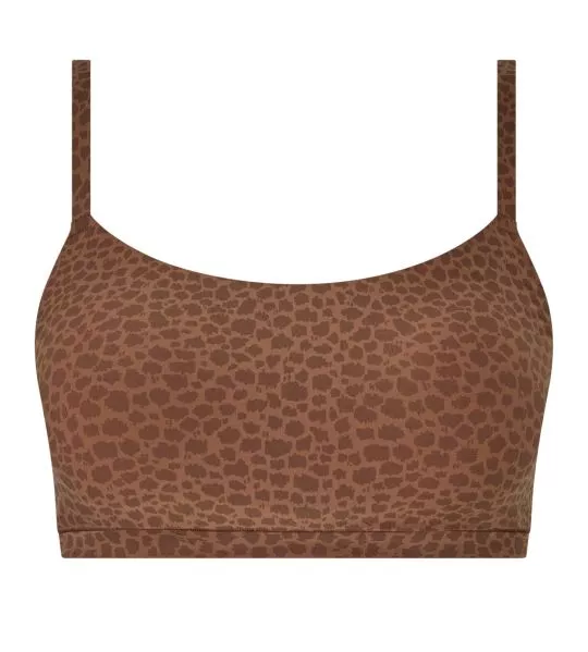 Brassière léopard à coques Softstretch Brun Sauvage