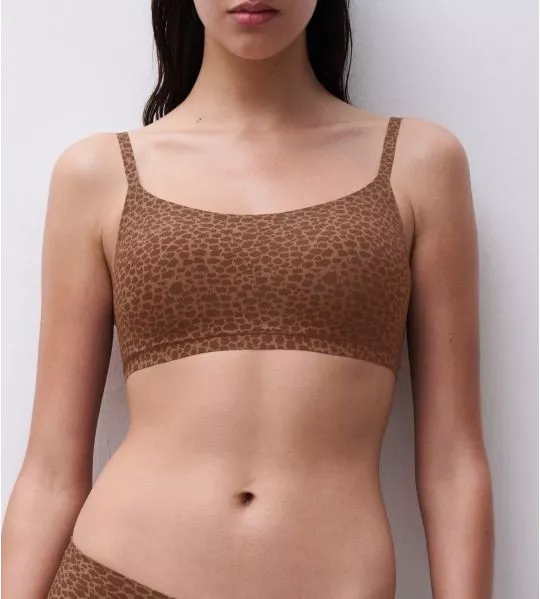 Brassière léopard à coques Softstretch Brun Sauvage