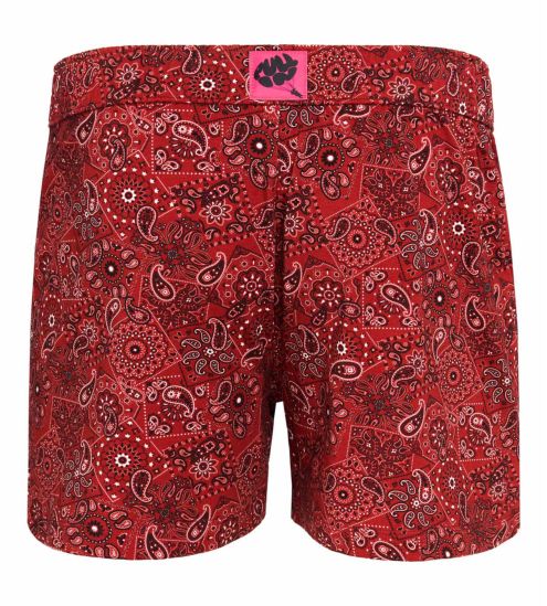 Caleçon flottant rouge imprimé Bandana