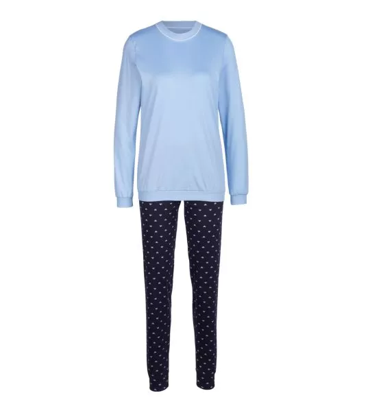 Pyjama col rond et bords resserrés Dark Lapis Blue