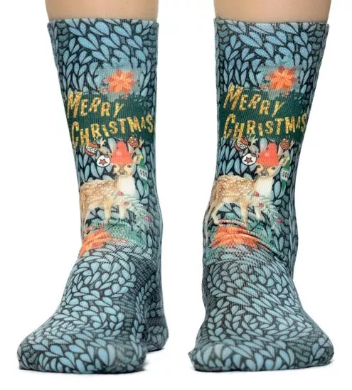 Christmas socks with fawn...